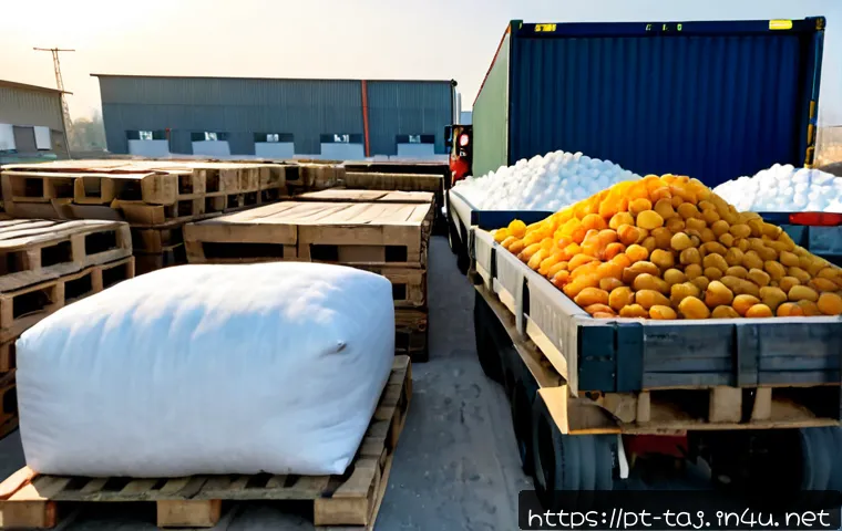타지키스탄의 주요 수출 품목 - Photorealistic export scene in Tajikistan: neatly stacked unbranded aluminum ingots on wooden pallet...